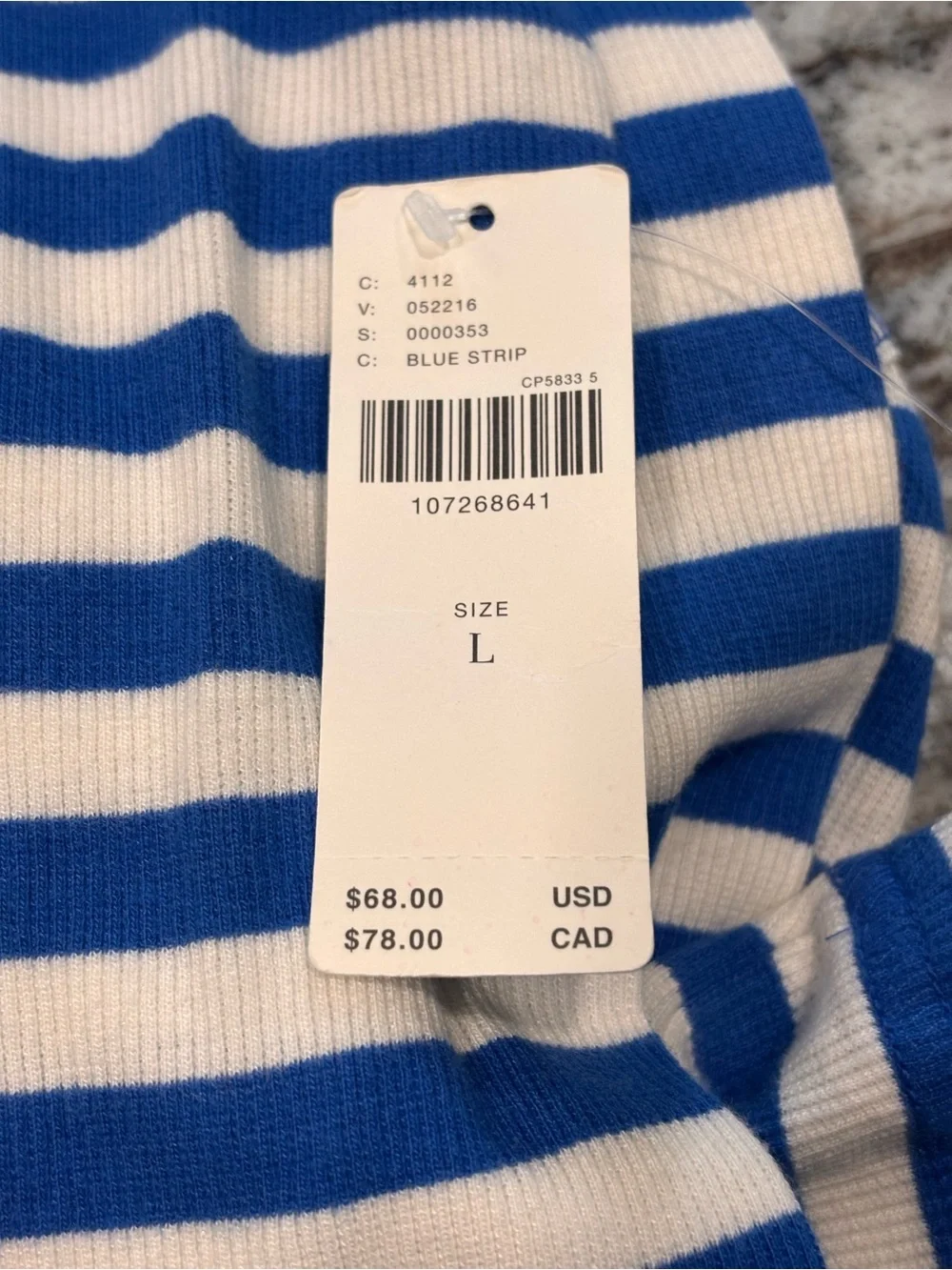 Pilcro Anthropologie Notched Long-Sleeve Tee NWT Size L Sold out Color - Picture 7 of 10